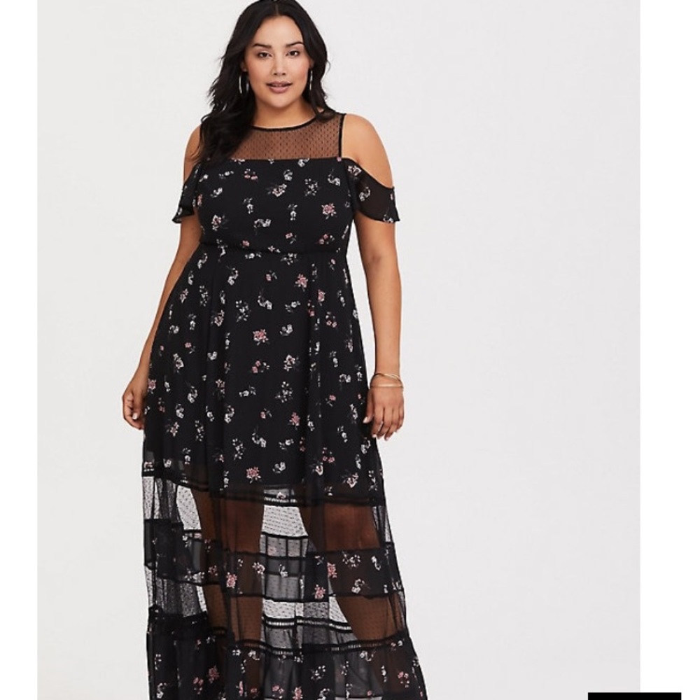 Torrid Black Floral Maxi Dress